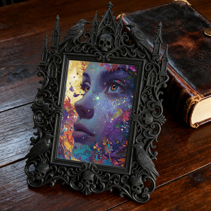 Gritty Gothic Dark-style Photo Frame | Gothic Tattoo Studio Wall Decor, Photo Ornament, Dual-use Display, Wear-resistant Frame