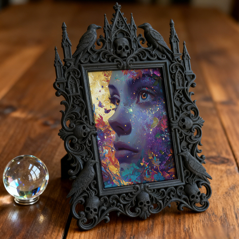 Gritty Gothic Dark-style Photo Frame | Gothic Tattoo Studio Wall Decor, Photo Ornament, Dual-use Display, Wear-resistant Frame