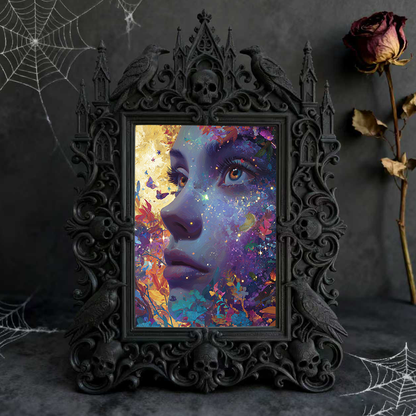 Gritty Gothic Dark-style Photo Frame | Gothic Tattoo Studio Wall Decor, Photo Ornament, Dual-use Display, Wear-resistant Frame
