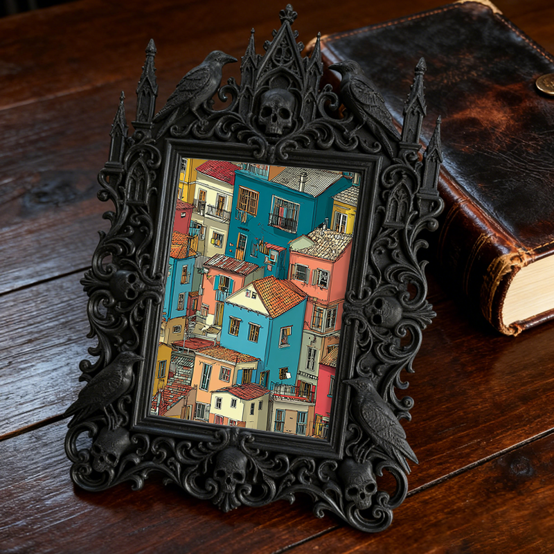 Sophisticated Gothic Dark-style Photo Frame | Paranormal Podcast Studio Decor, Photo Ornament, Wall-mountable & Tabletop, Elegant Frame