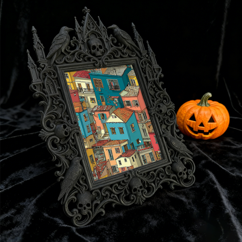 Sophisticated Gothic Dark-style Photo Frame | Paranormal Podcast Studio Decor, Photo Ornament, Wall-mountable & Tabletop, Elegant Frame