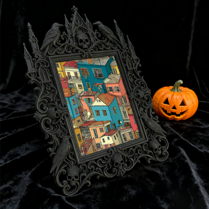 Sophisticated Gothic Dark-style Photo Frame | Paranormal Podcast Studio Decor, Photo Ornament, Wall-mountable & Tabletop, Elegant Frame
