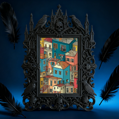 Sophisticated Gothic Dark-style Photo Frame | Paranormal Podcast Studio Decor, Photo Ornament, Wall-mountable & Tabletop, Elegant Frame