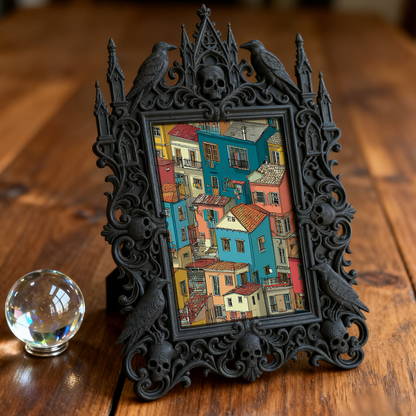 Sophisticated Gothic Dark-style Photo Frame | Paranormal Podcast Studio Decor, Photo Ornament, Wall-mountable & Tabletop, Elegant Frame