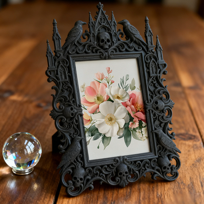Daring Gothic Dark-style Photo Frame | Dark Fantasy RPG Game Room Decor, Photo Ornament, Wall-mountable & Tabletop, Creative Frame