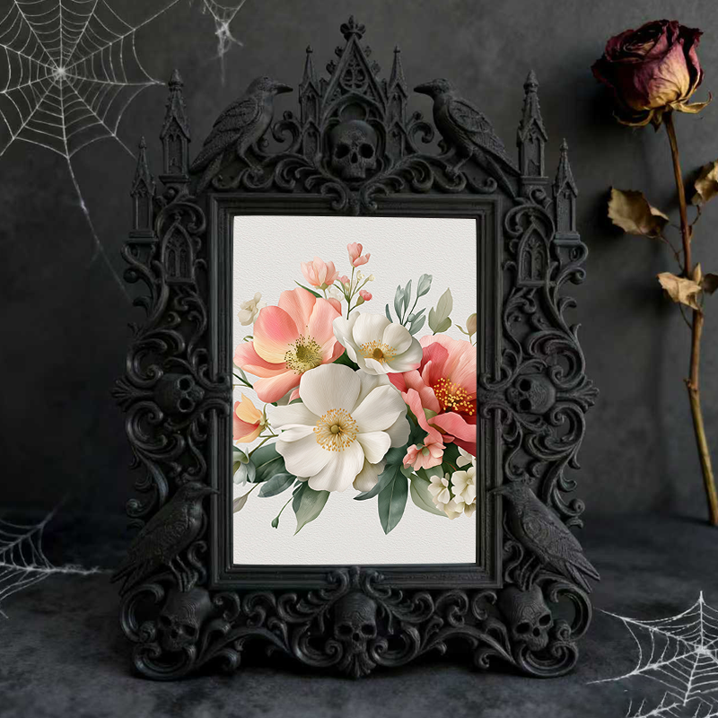 Daring Gothic Dark-style Photo Frame | Dark Fantasy RPG Game Room Decor, Photo Ornament, Wall-mountable & Tabletop, Creative Frame