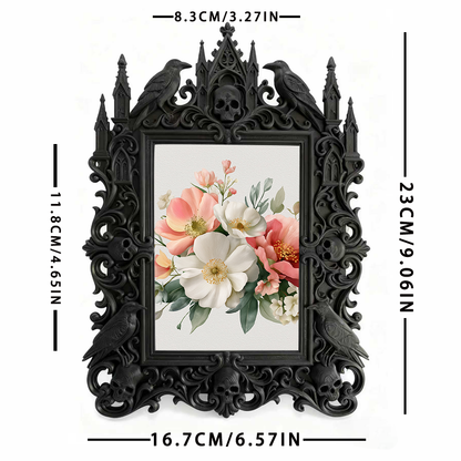 Daring Gothic Dark-style Photo Frame | Dark Fantasy RPG Game Room Decor, Photo Ornament, Wall-mountable & Tabletop, Creative Frame