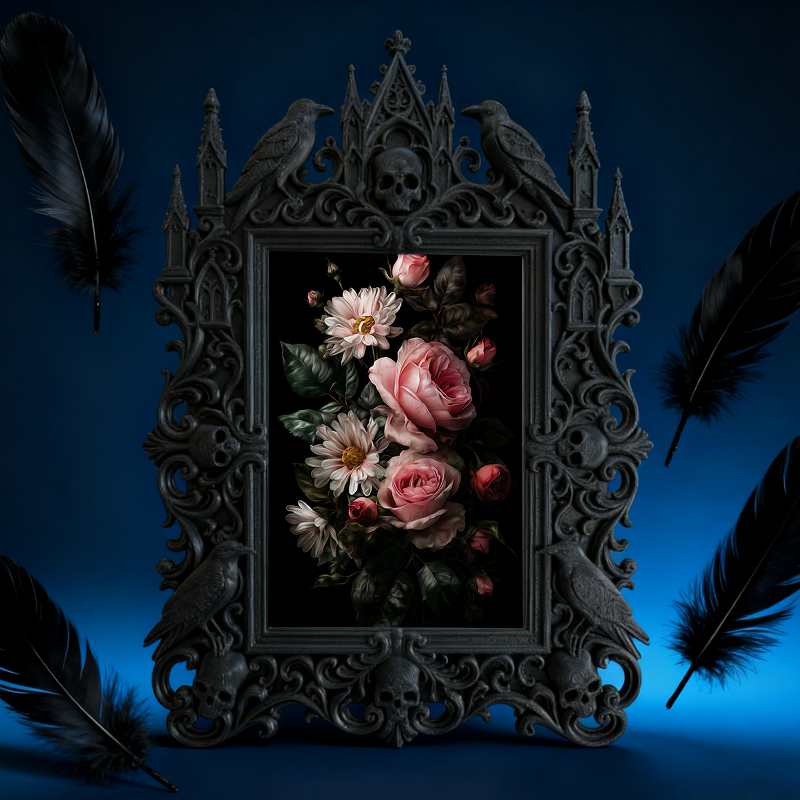 Unique Gothic Dark-style Photo Frame | Gothic Candle Making Studio Decor, Photo Ornament, Dual-use Display, Cute Frame