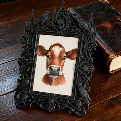 Top-rated Gothic Dark-style Photo Frame | Ghost-themed Homestay Bedroom Decor, Photo Ornament, Wall-mountable & Tabletop, Plastic Frame