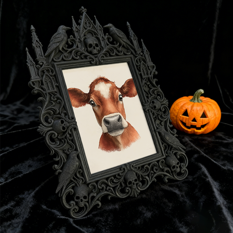 Top-rated Gothic Dark-style Photo Frame | Ghost-themed Homestay Bedroom Decor, Photo Ornament, Wall-mountable & Tabletop, Plastic Frame