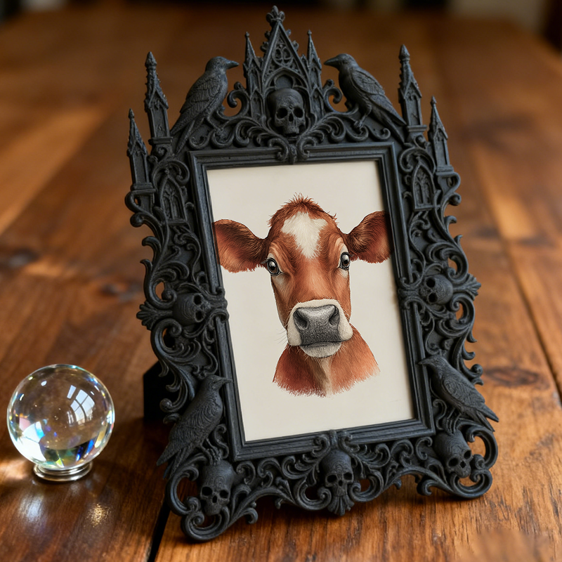Top-rated Gothic Dark-style Photo Frame | Ghost-themed Homestay Bedroom Decor, Photo Ornament, Wall-mountable & Tabletop, Plastic Frame