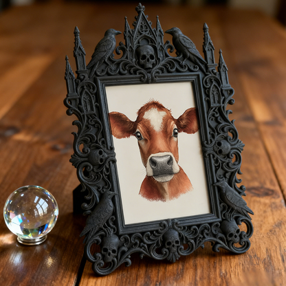 Top-rated Gothic Dark-style Photo Frame | Ghost-themed Homestay Bedroom Decor, Photo Ornament, Wall-mountable & Tabletop, Plastic Frame