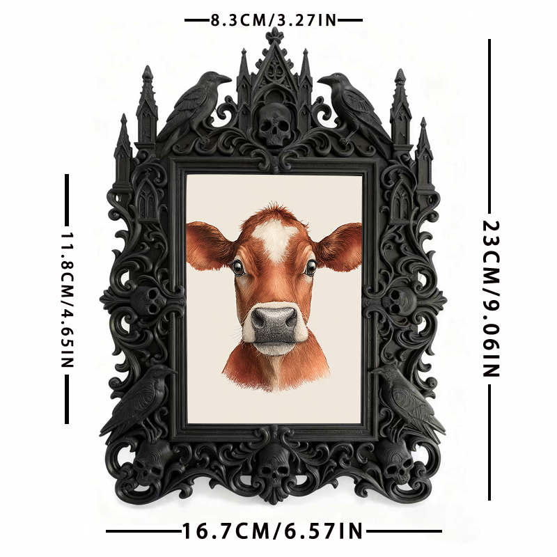 Top-rated Gothic Dark-style Photo Frame | Ghost-themed Homestay Bedroom Decor, Photo Ornament, Wall-mountable & Tabletop, Plastic Frame