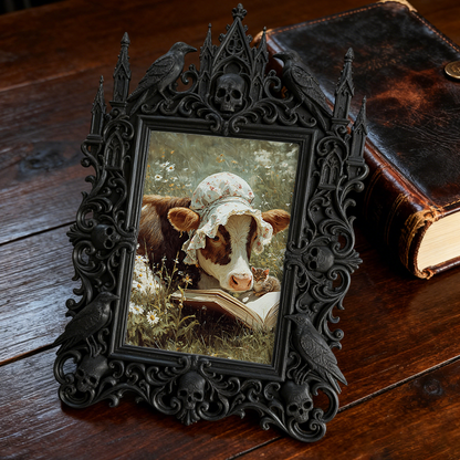 Bestseller Gothic Dark-style Photo Frame | Dark Academia Library Study Corner Decor, Photo Ornament, Wall/Table Dual-use, Durable Frame