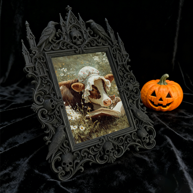 Bestseller Gothic Dark-style Photo Frame | Dark Academia Library Study Corner Decor, Photo Ornament, Wall/Table Dual-use, Durable Frame
