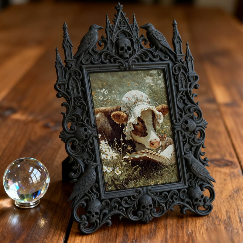 Bestseller Gothic Dark-style Photo Frame | Dark Academia Library Study Corner Decor, Photo Ornament, Wall/Table Dual-use, Durable Frame