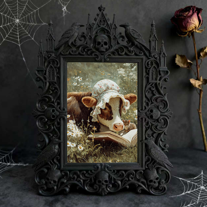 Bestseller Gothic Dark-style Photo Frame | Dark Academia Library Study Corner Decor, Photo Ornament, Wall/Table Dual-use, Durable Frame