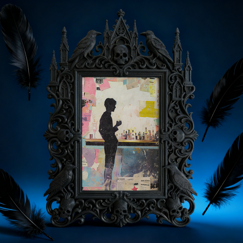 Hot-selling Gothic Dark-style Photo Frame | Gothic Bar Counter Decor, Photo Ornament, Dual-use Display, Retro Plastic Frame