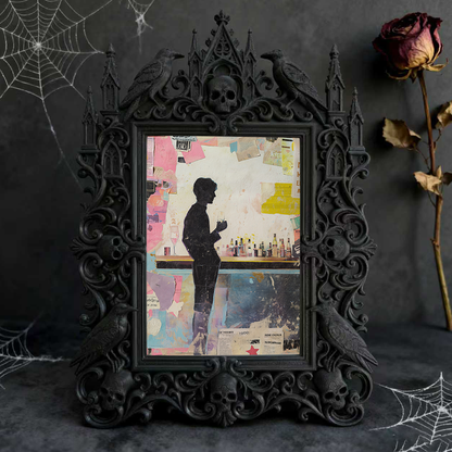 Hot-selling Gothic Dark-style Photo Frame | Gothic Bar Counter Decor, Photo Ornament, Dual-use Display, Retro Plastic Frame