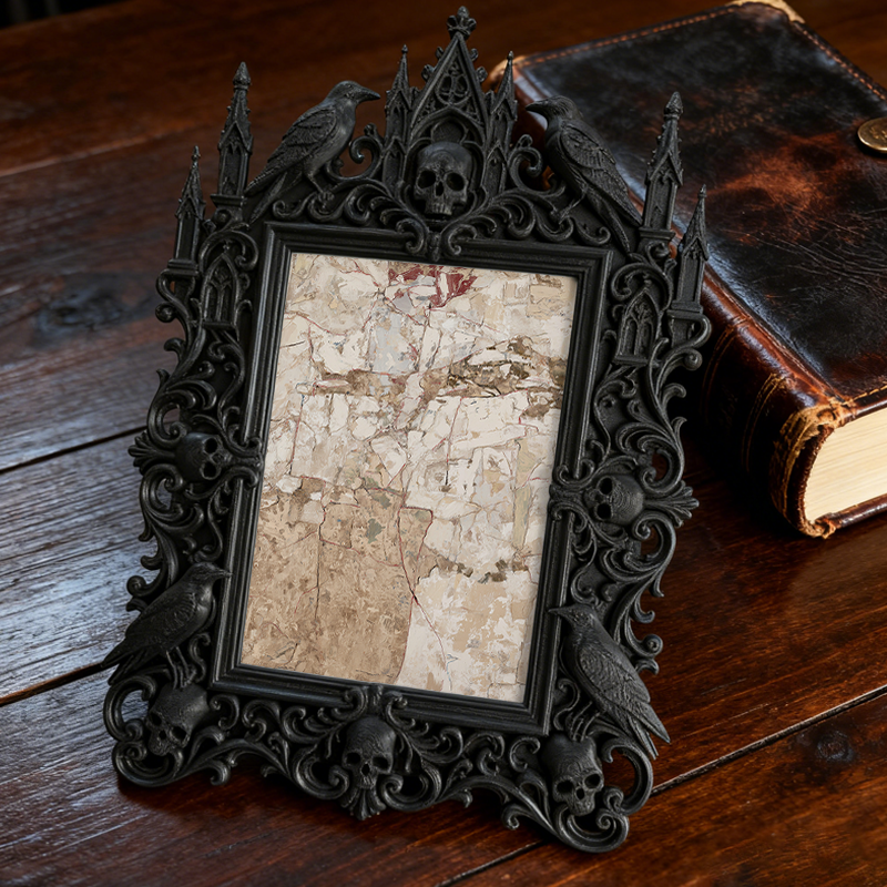 Premium Gothic Dark-style Photo Frame | Witchy Spell Jar Shop Decor, Photo Ornament, Wall-mountable & Tabletop, Scratch-resistant Frame