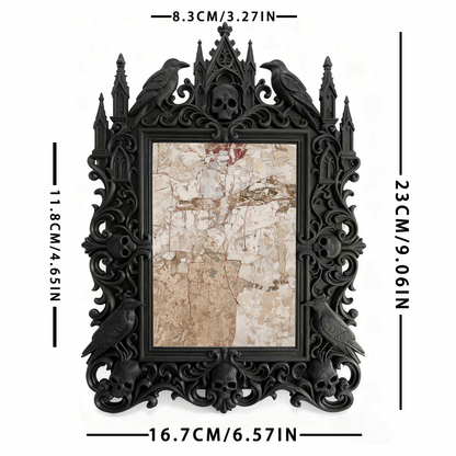 Premium Gothic Dark-style Photo Frame | Witchy Spell Jar Shop Decor, Photo Ornament, Wall-mountable & Tabletop, Scratch-resistant Frame