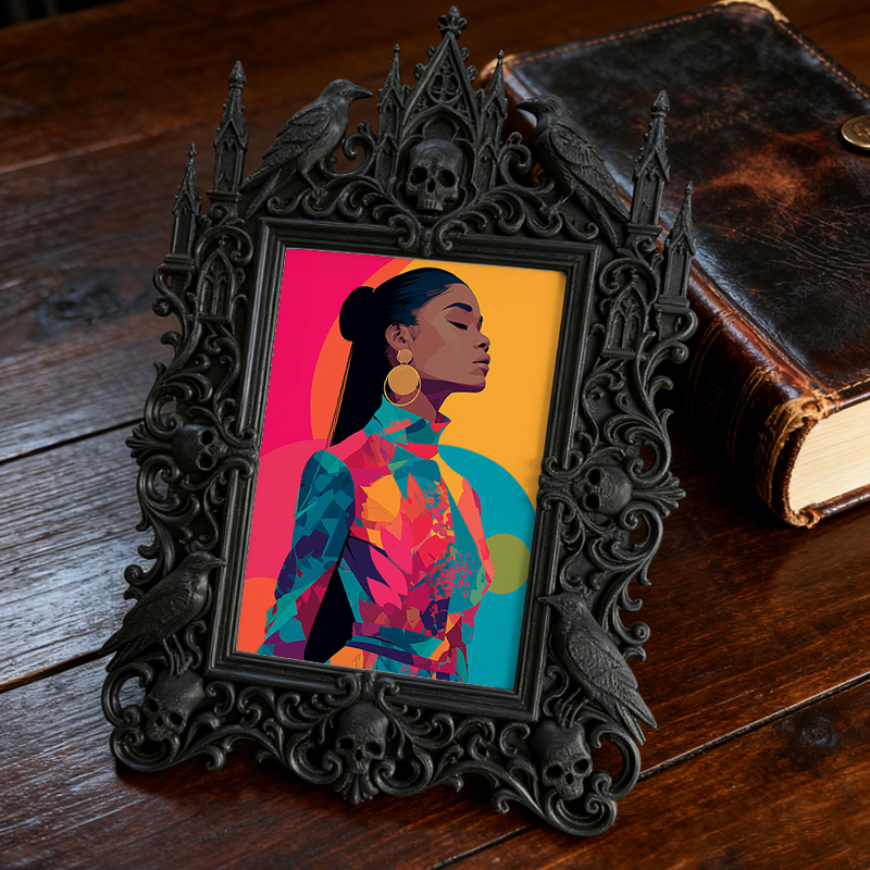Popular Gothic Dark-style Photo Frame | Gothic Pet Memorial Corner Decor, Photo Ornament, Wall/Table Dual-use, Eco-friendly Frame