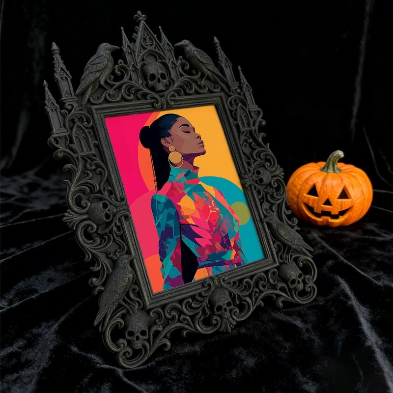 Popular Gothic Dark-style Photo Frame | Gothic Pet Memorial Corner Decor, Photo Ornament, Wall/Table Dual-use, Eco-friendly Frame