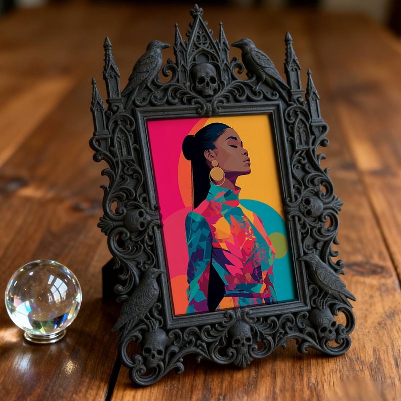 Popular Gothic Dark-style Photo Frame | Gothic Pet Memorial Corner Decor, Photo Ornament, Wall/Table Dual-use, Eco-friendly Frame