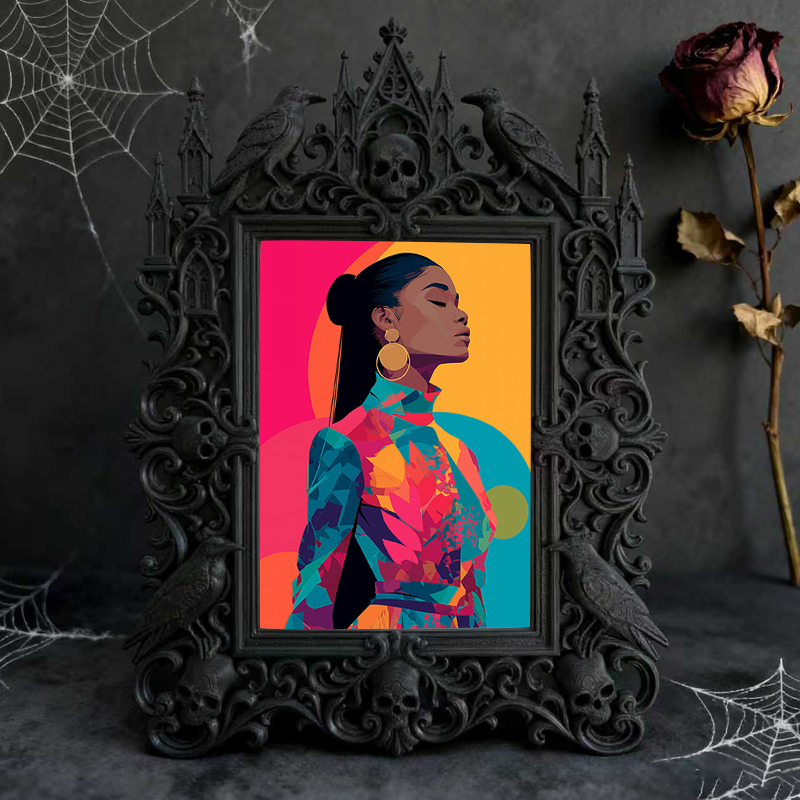 Popular Gothic Dark-style Photo Frame | Gothic Pet Memorial Corner Decor, Photo Ornament, Wall/Table Dual-use, Eco-friendly Frame