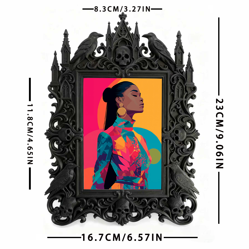 Popular Gothic Dark-style Photo Frame | Gothic Pet Memorial Corner Decor, Photo Ornament, Wall/Table Dual-use, Eco-friendly Frame