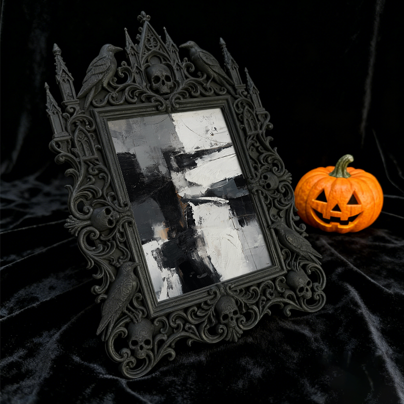 Exclusive Gothic Dark-style Photo Frame | Occult Astrology Studio Decor, Photo Ornament, Wall-mountable & Tabletop, Collectible Frame
