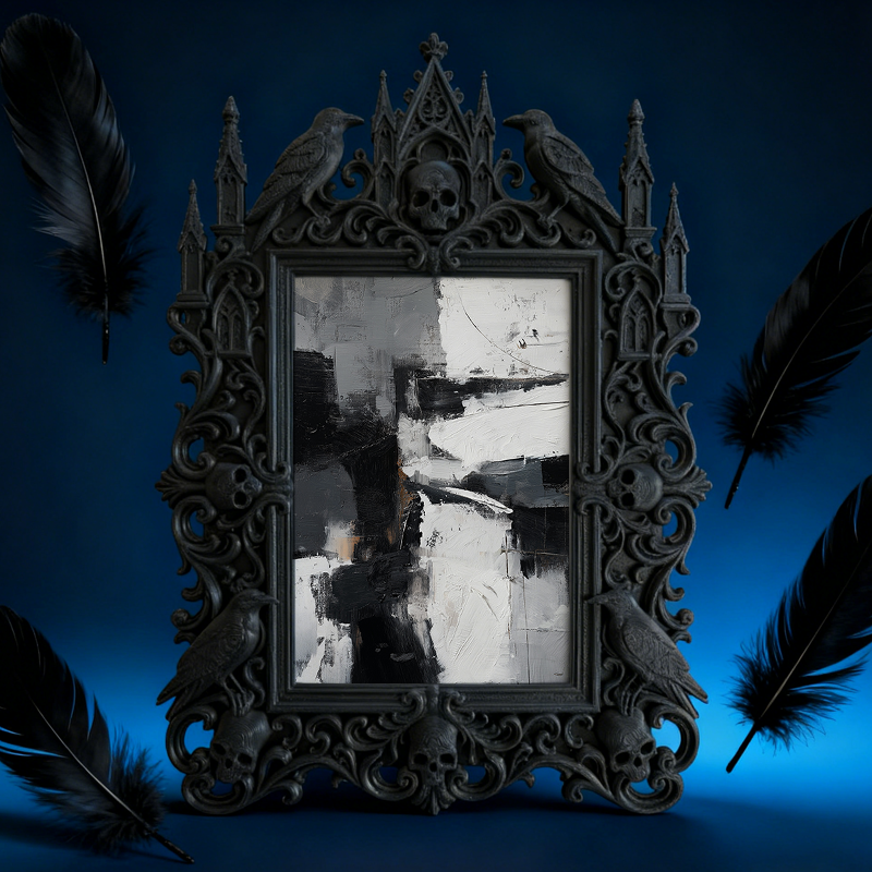 Exclusive Gothic Dark-style Photo Frame | Occult Astrology Studio Decor, Photo Ornament, Wall-mountable & Tabletop, Collectible Frame
