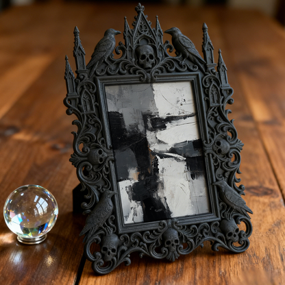 Exclusive Gothic Dark-style Photo Frame | Occult Astrology Studio Decor, Photo Ornament, Wall-mountable & Tabletop, Collectible Frame