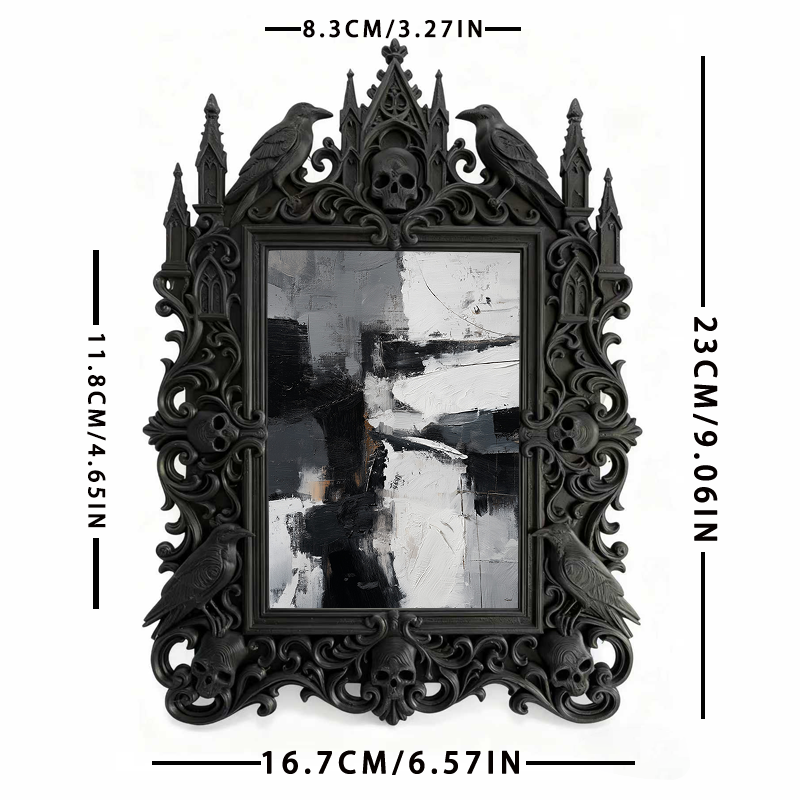 Exclusive Gothic Dark-style Photo Frame | Occult Astrology Studio Decor, Photo Ornament, Wall-mountable & Tabletop, Collectible Frame