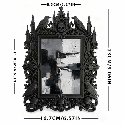 Exclusive Gothic Dark-style Photo Frame | Occult Astrology Studio Decor, Photo Ornament, Wall-mountable & Tabletop, Collectible Frame