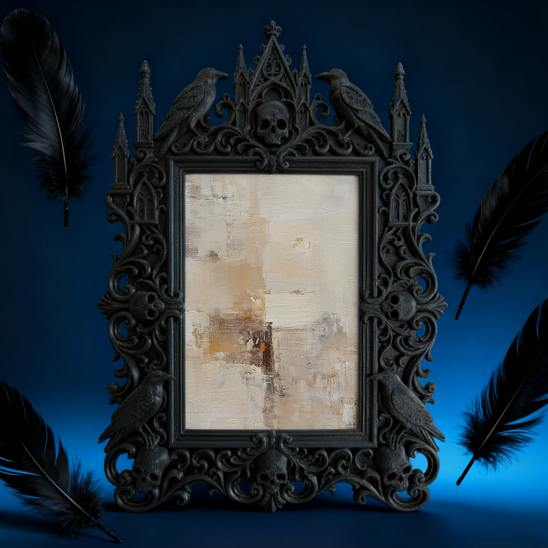 Rare Gothic Dark-style Photo Frame | Werewolf-themed Bar Decor, Photo Ornament, Wall/Table Dual-use, Rustic Frame