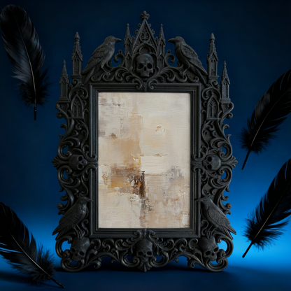 Rare Gothic Dark-style Photo Frame | Werewolf-themed Bar Decor, Photo Ornament, Wall/Table Dual-use, Rustic Frame