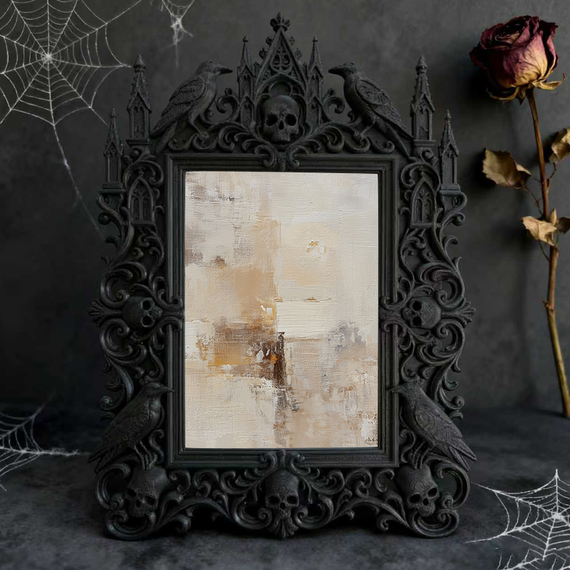 Rare Gothic Dark-style Photo Frame | Werewolf-themed Bar Decor, Photo Ornament, Wall/Table Dual-use, Rustic Frame