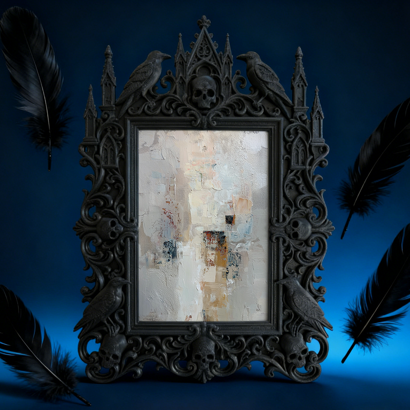 Chic Gothic Dark-style Photo Frame | Gothic Skincare Boutique Display, Photo Ornament, Wall-mountable & Tabletop, High-gloss Frame