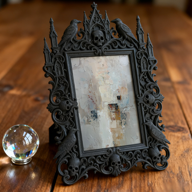 Chic Gothic Dark-style Photo Frame | Gothic Skincare Boutique Display, Photo Ornament, Wall-mountable & Tabletop, High-gloss Frame