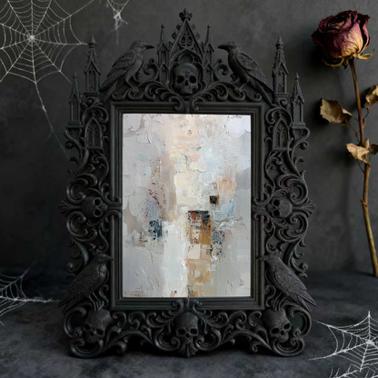 Chic Gothic Dark-style Photo Frame | Gothic Skincare Boutique Display, Photo Ornament, Wall-mountable & Tabletop, High-gloss Frame