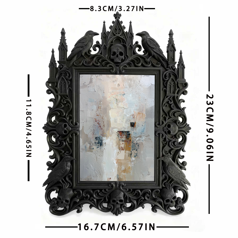Chic Gothic Dark-style Photo Frame | Gothic Skincare Boutique Display, Photo Ornament, Wall-mountable & Tabletop, High-gloss Frame