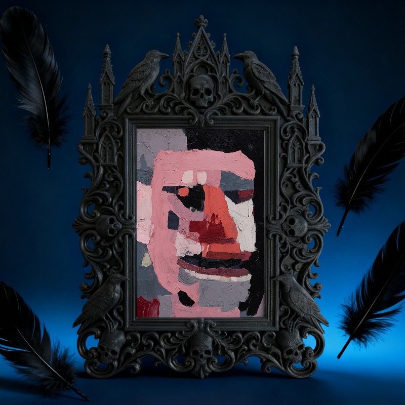 Edgy Gothic Dark-style Photo Frame | Horror Escape Room Wall Decor, Photo Ornament, Dual-use Display, Minimalist Frame
