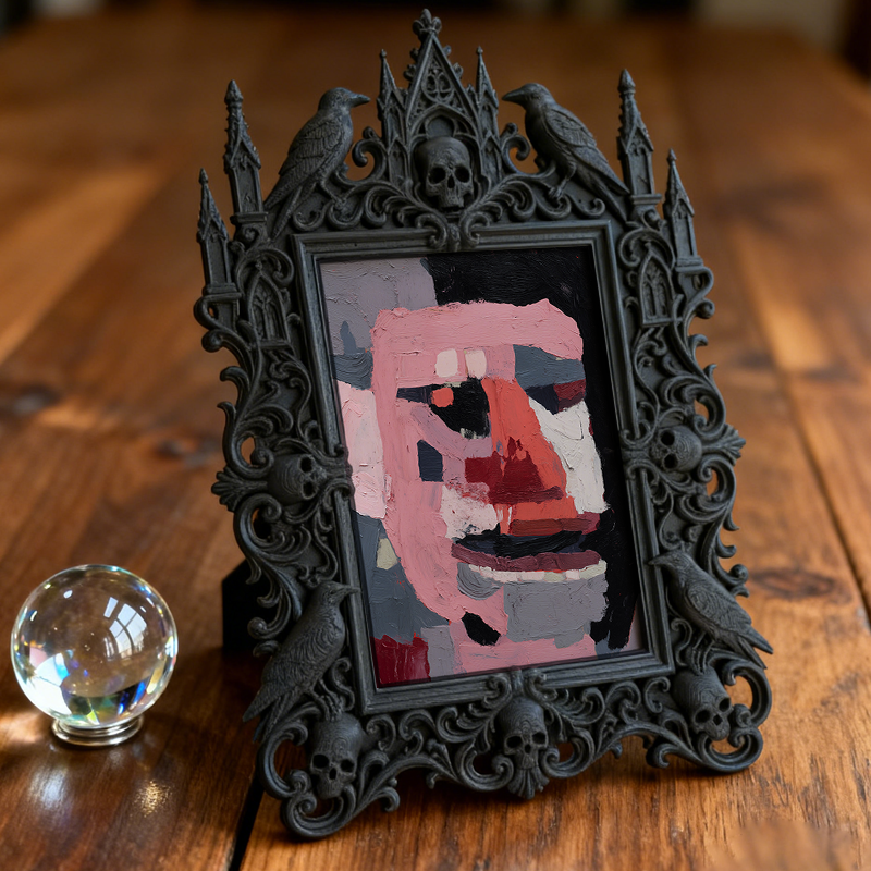 Edgy Gothic Dark-style Photo Frame | Horror Escape Room Wall Decor, Photo Ornament, Dual-use Display, Minimalist Frame