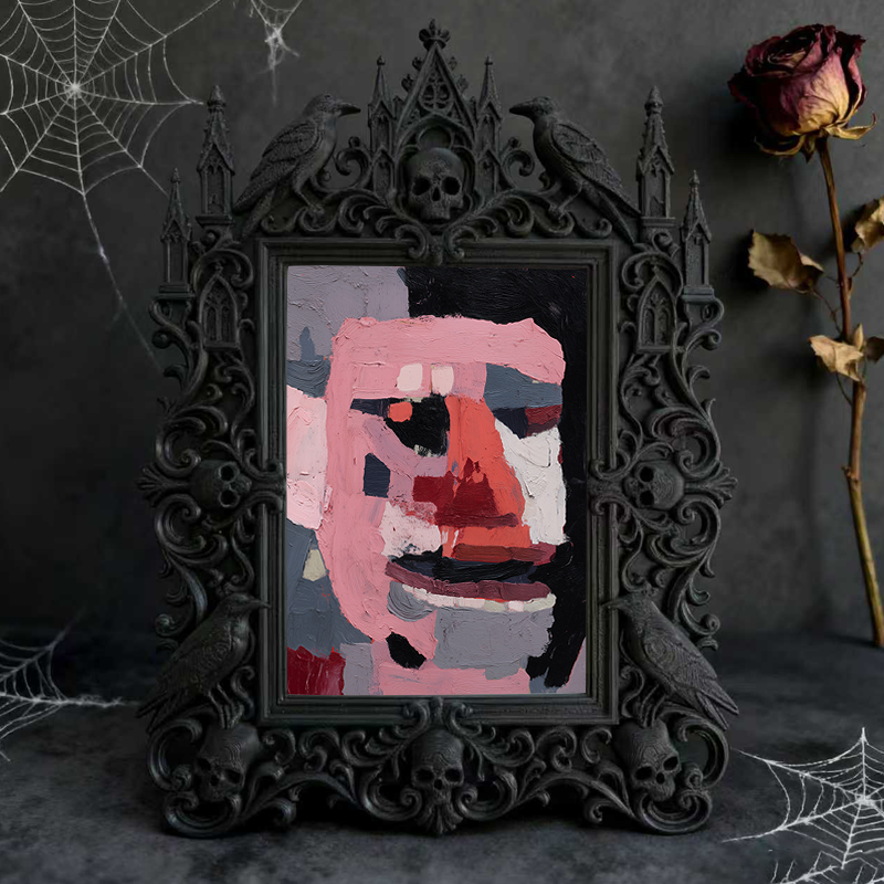 Edgy Gothic Dark-style Photo Frame | Horror Escape Room Wall Decor, Photo Ornament, Dual-use Display, Minimalist Frame