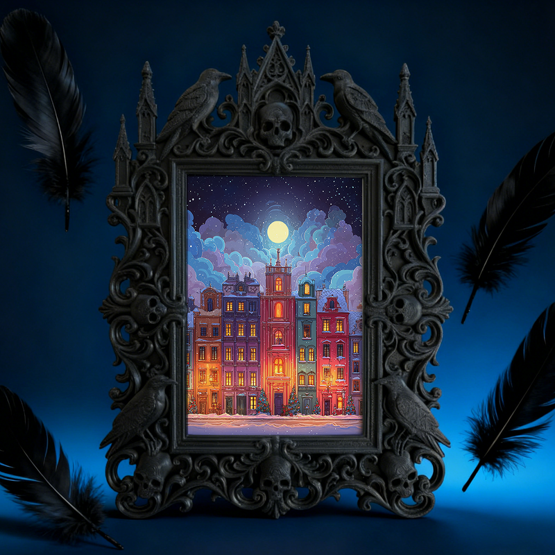 Classy Gothic Dark-style Photo Frame | Dark Academia Bookbinding Studio Decor, Photo Ornament, Wall-mountable & Tabletop, Practical Frame