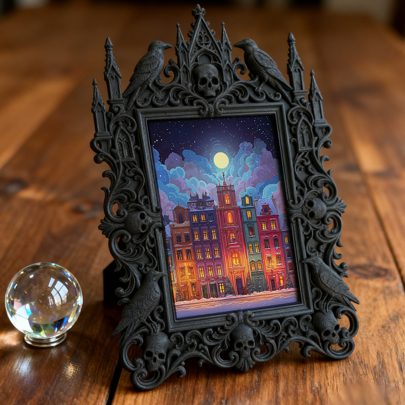 Classy Gothic Dark-style Photo Frame | Dark Academia Bookbinding Studio Decor, Photo Ornament, Wall-mountable & Tabletop, Practical Frame