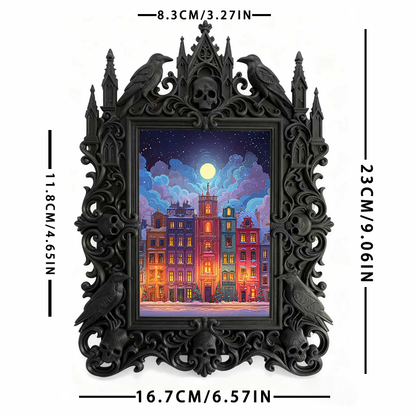 Classy Gothic Dark-style Photo Frame | Dark Academia Bookbinding Studio Decor, Photo Ornament, Wall-mountable & Tabletop, Practical Frame