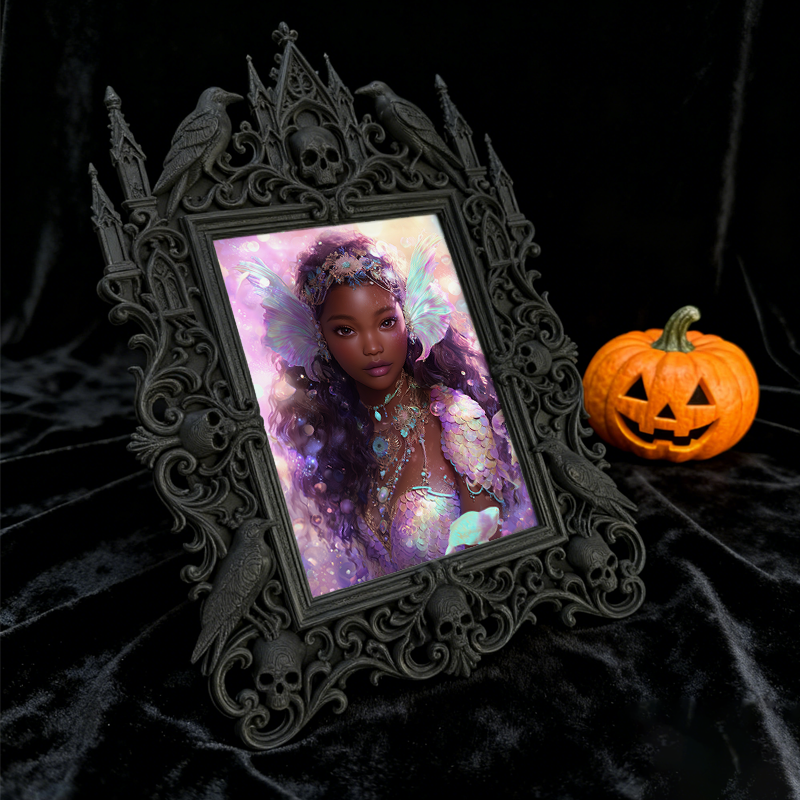 Limited-edition Gothic Dark-style Photo Frame | Vampire LARP Armor Shop Decor, Photo Ornament, Wall/Table Dual-use, Artistic Frame