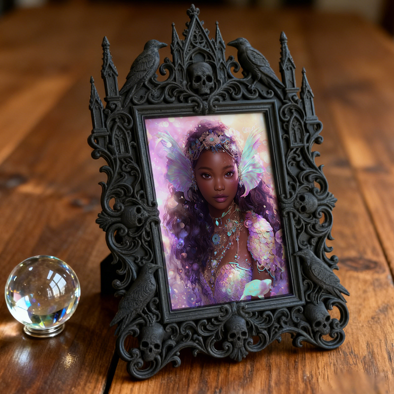Limited-edition Gothic Dark-style Photo Frame | Vampire LARP Armor Shop Decor, Photo Ornament, Wall/Table Dual-use, Artistic Frame